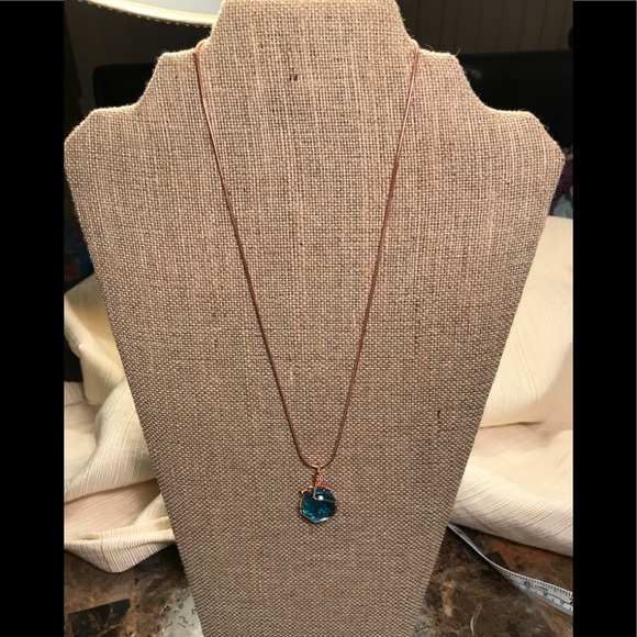 Aqua handmade necklace copper wire wrap NWT - Picture 8 of 8